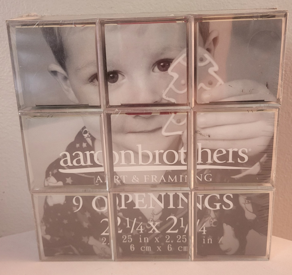aaron brothers Santa Photo Cube Puzzle Set of 9 Clear Acrylic 2 1/4x2 1/4 in NOS